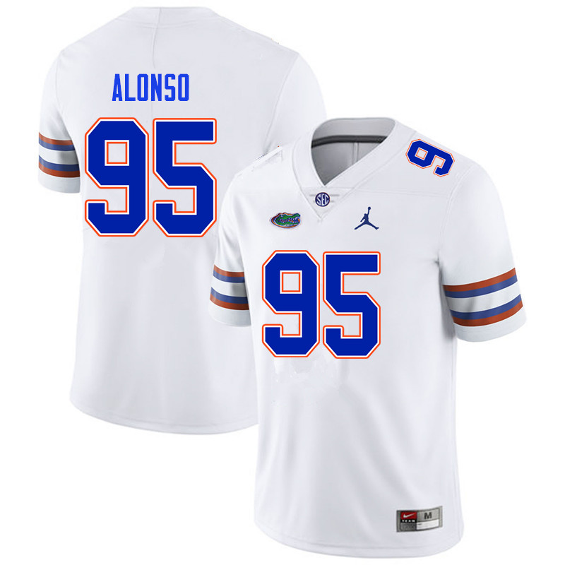 Men #95 Lucas Alonso Florida Gators College Football Jerseys Sale-White